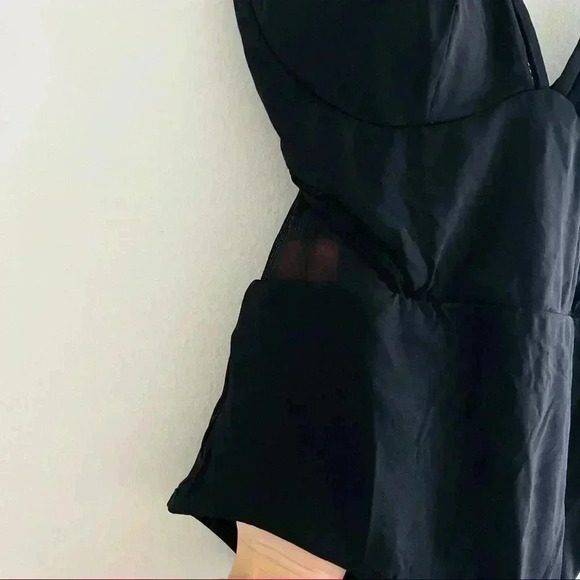 New $177.00 JETS Jessica Allen One Piece Swimsuit Black Mesh - Picture 9 of 10